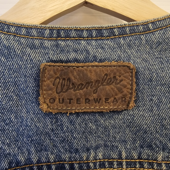 Vintage Wrangler Blue Denim Vest with Flannel Plaid Lining - Picture 11 of 12